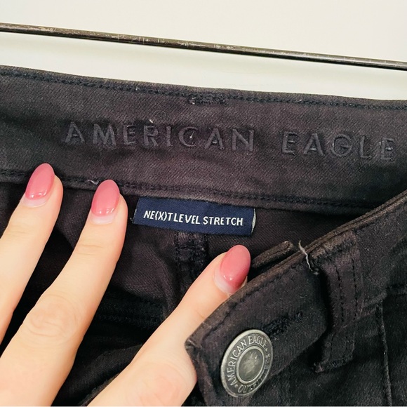 American Eagle High Waisted Black Stretch Jeans - Picture 5 of 7